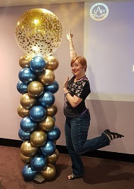 Spiral Balloon Column with Jumbo Confetti Topper