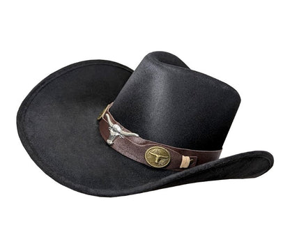 Cowboy Hat - Deluxe Bullhorn Black