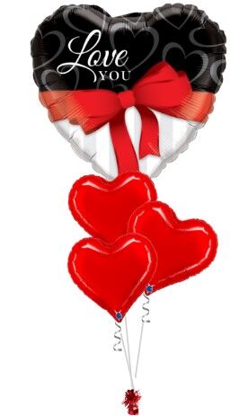 Elegant Hearts Valentine Balloon Bouquet