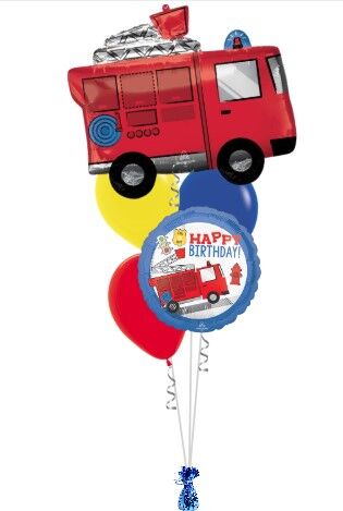 Fire Engine Birthday Balloon Bouquet