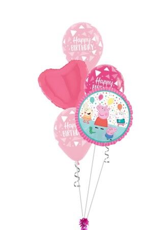 Peppa Pig Classic Birthday Balloon Bouquet