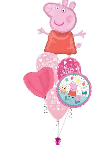 Peppa Pig Party Birthday Balloon Bouquet