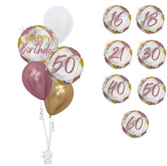 Pink Marble Milestone Birthday Classic Bouquet