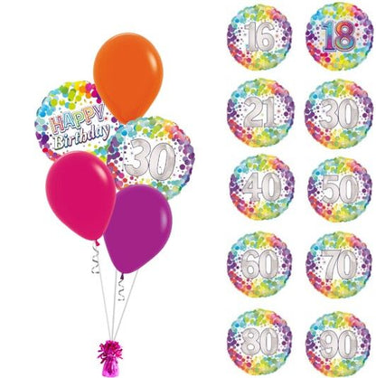 Rainbow Dots Milestone Birthday Classic Bouquet