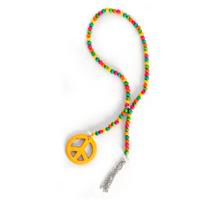Peace Sign Necklace - Rainbow Wooden